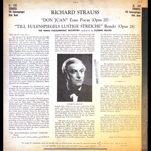 Richard Strauss Don Juan classical vinyl record used