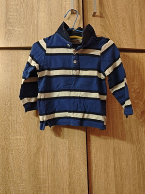 Polo style kids' shirt used, white and blue