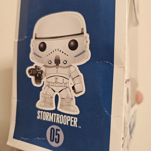 Stormtrooper #05 First Release Large Font Funko Pop used with box damage