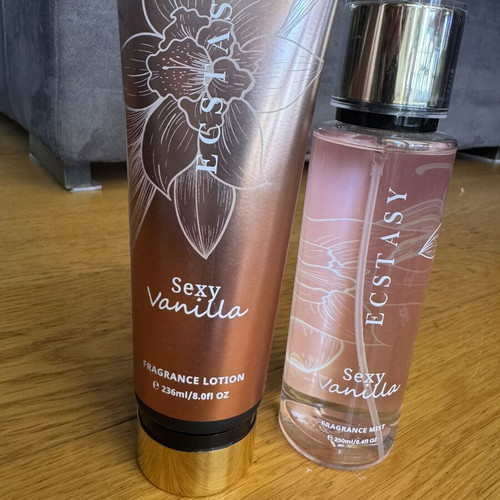 Ecstasy Sexy Vanilla Body Mist and Body Lotion gift set new
