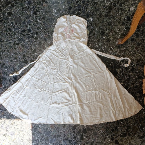 Handmade dress from WWII silk parachute fabric