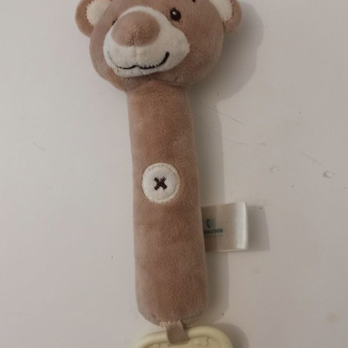 Kikka Boo bear squeaker toy and teether used