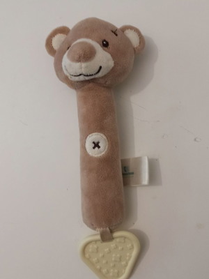 Kikka Boo bear squeaker toy and teether used