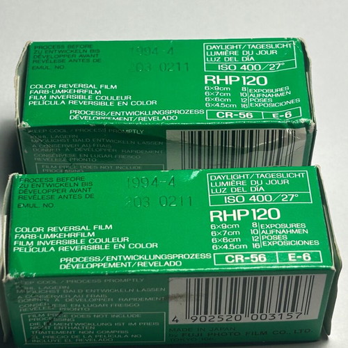 Fuji Chrome Professional 400D RHP 120 Film new, set of 2
