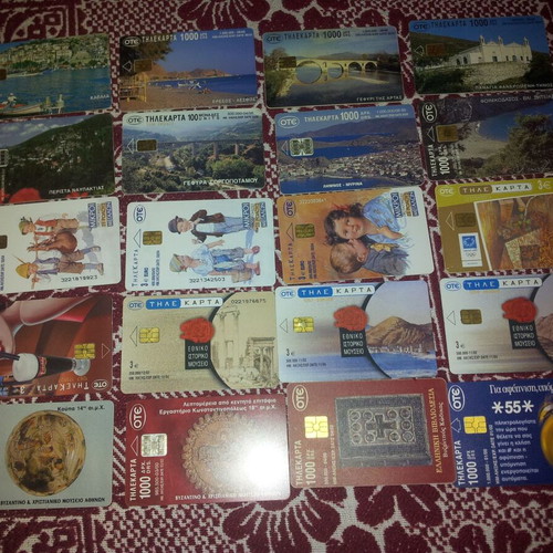Phone cards used, pack of 20 pieces