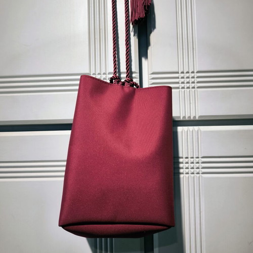 Lalique Super Model Red Burgundy Silk Tassel Handbag
