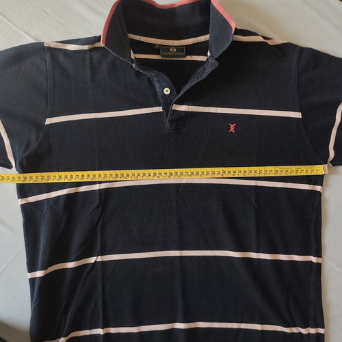 The Bostonians men's striped polo shirt size L used, blue and red