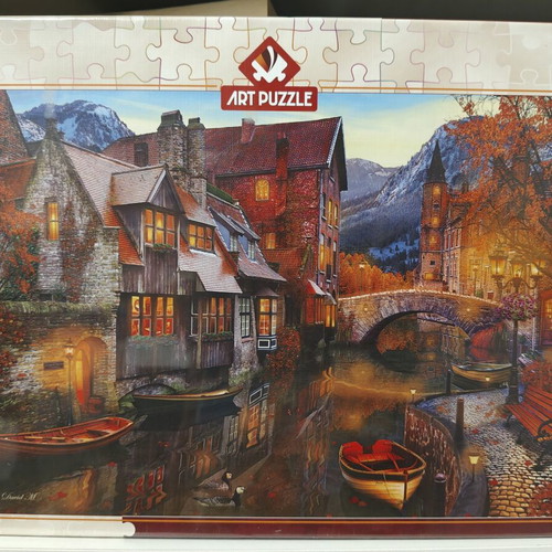 Art Puzzle 2000-piece sealed puzzle, houses along canal
