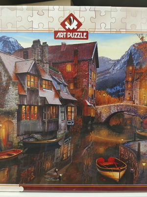 Art Puzzle 2000-piece sealed puzzle, houses along canal