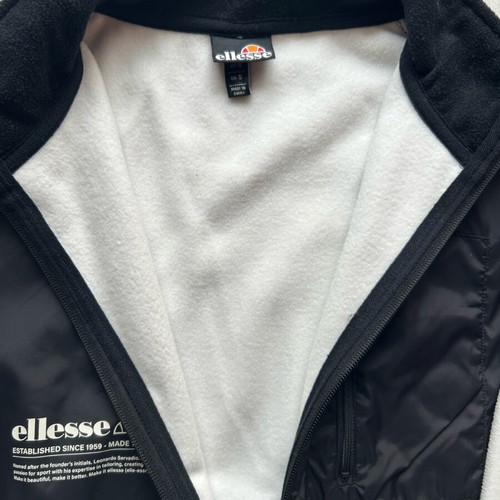 Ellesse Solarolo fleece jacket like new, black and white, small oversized