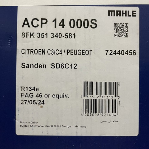 Mahle ACP 14 000S Air Condition Compressor new for Citroen C3 C4 Peugeot