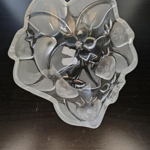 Decorative bowl Frosted glass with fruit design like new