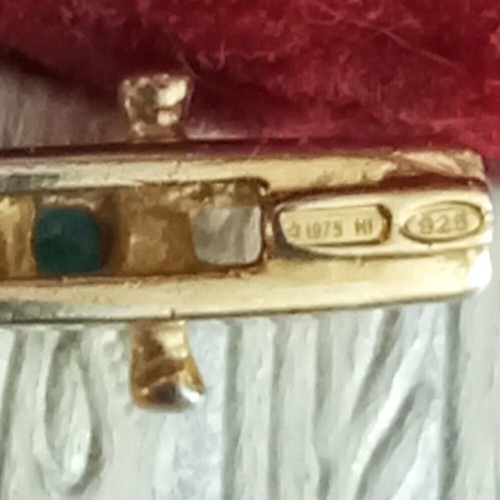 Riviera 925 silver bracelet with green zircon, gold plated, like new, 19cm