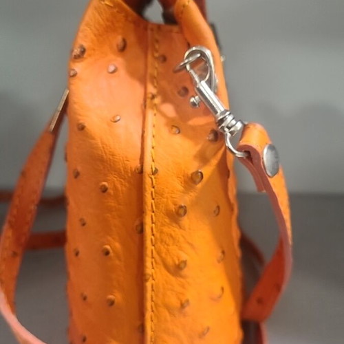 Italian leather crossbody bag orange new