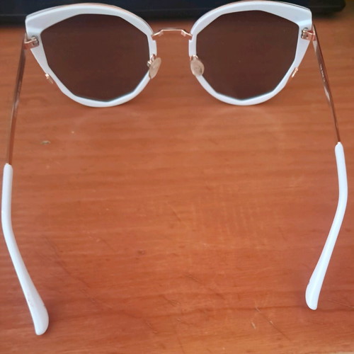 Funky Buddha sunglasses like new, white and pink-gold with mirror lens