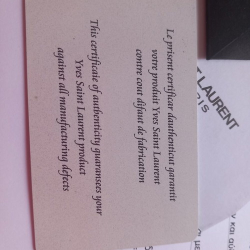 Ysl authenticity papers for Yves Saint Laurent bag new