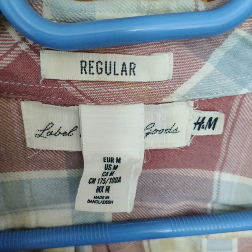 H&M checked shirt size medium like new pink