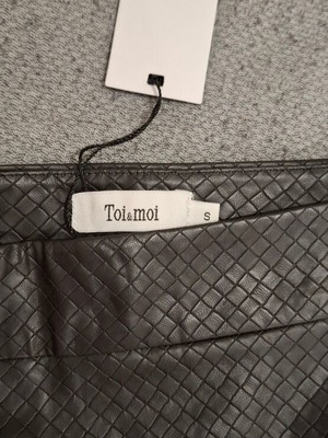 Toi Moi midi skirt in leather look new, black