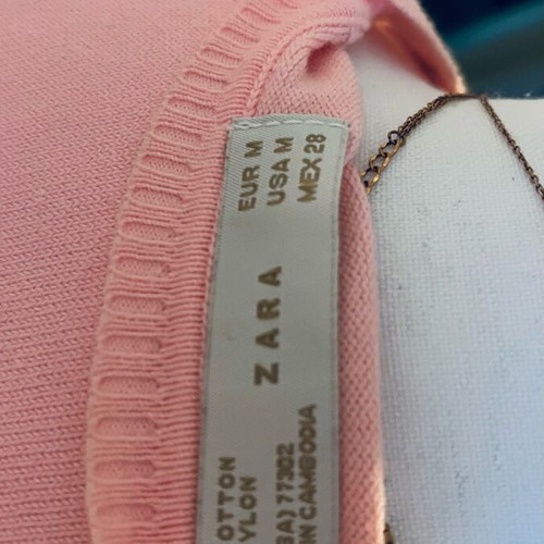 ZARA pink thin cotton pullover size M like new