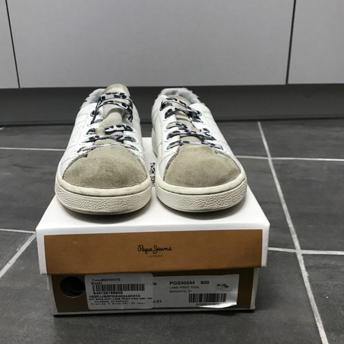 Pepe leather sneakers used, size 31, white