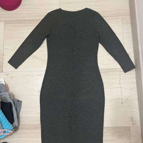 Warm grey knee-length dress new Rebecca Blu size M