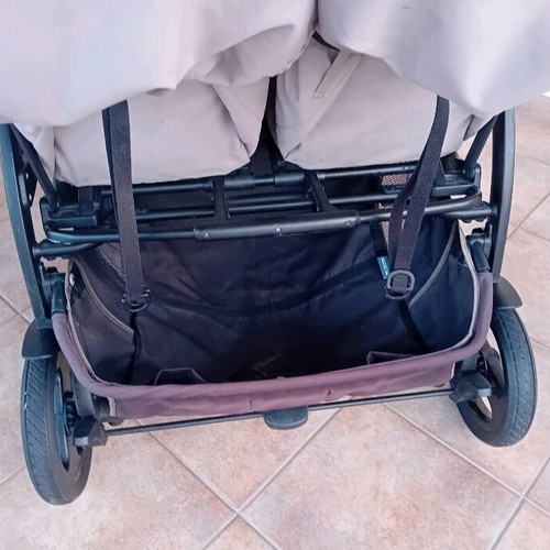 Peg Perego twin stroller used, beige, foldable and sturdy