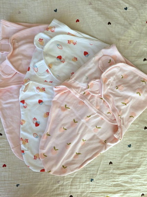 Baby Swaddle Wraps Set of 3 New Soft Cotton with Velcro