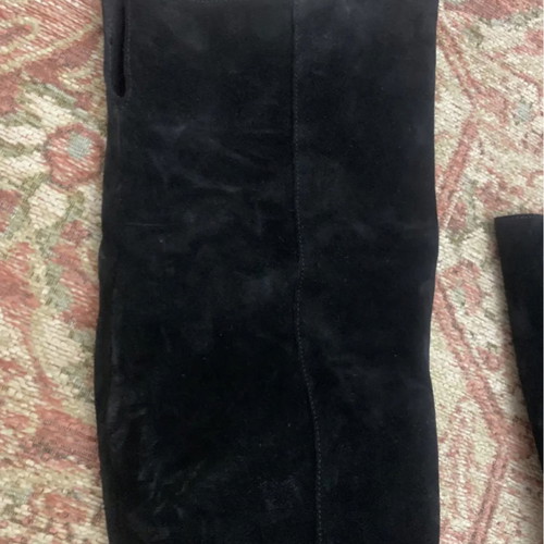 Leather black overtheknee boots size 36 like new, 8 cm heel