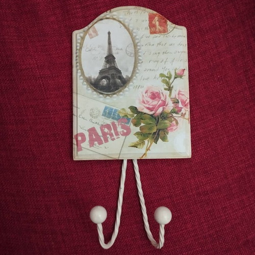 Decorative wall hook Paris like new with 2 hooks