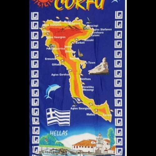 Corfu beach towel used