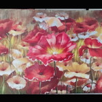 Flower painting on rectangular canvas used artwork