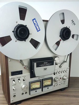 Akai GX-630DB reel-to-reel tape recorder used with original manual and NAB adapters