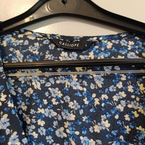 Calliope dress like new, dark blue with floral pattern, size L