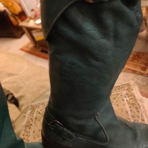 Diesel vintage leather boots used, petrol color, size 40