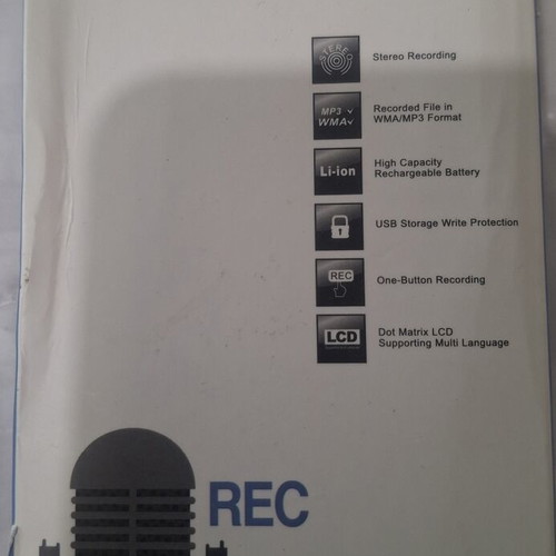 Digital Voice Recorder like new with stereo recording and rechargeable battery