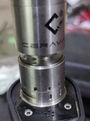 Ceravape Cerabis Sub Ohm Tank used, stainless steel and Pyrex glass
