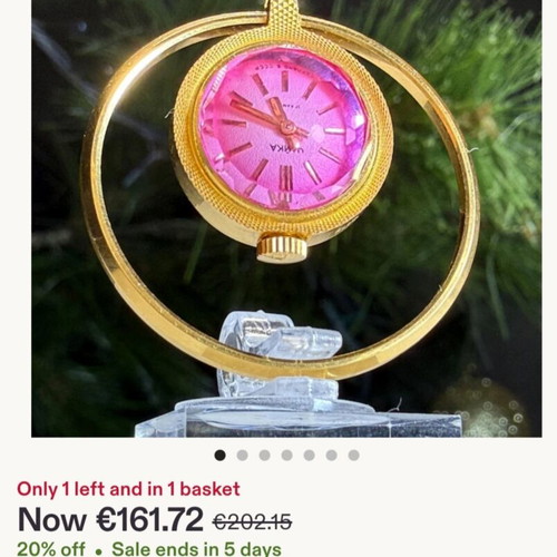 Chaika Vintage 70s-80s Winding Watch Like New, Pink and Gold