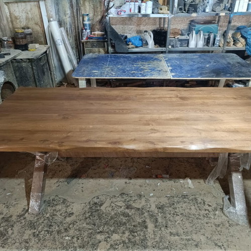 Solid oak wood table made to order, 240x105x76 cm