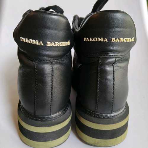 Paloma Barceló leather ankle boot like new, size 40, black-green