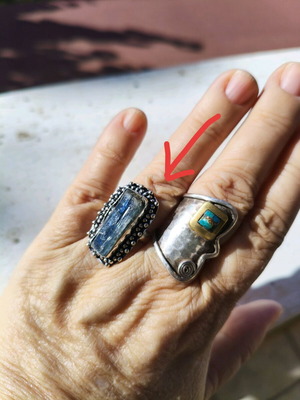 Handmade Silver-Plated Ring with Kyanite Stone, New, Size 55