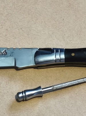 Klaas German Laguiole Knife like new with leather sheath and sharpener