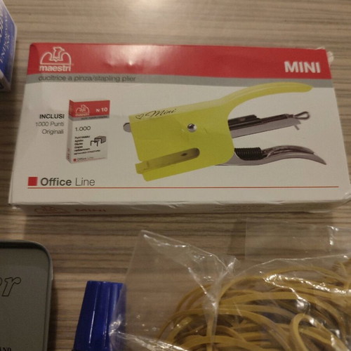 Stationery new with ink, stapler, ruler and rubber bands