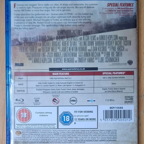 Falling Down Blu-ray like new, crime thriller