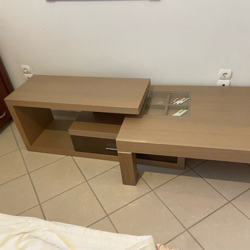 Bed, coffee table and TV furniture set almost new without mattress