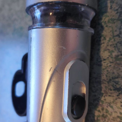 Front LED Bicycle Light used, silver with handlebar mount