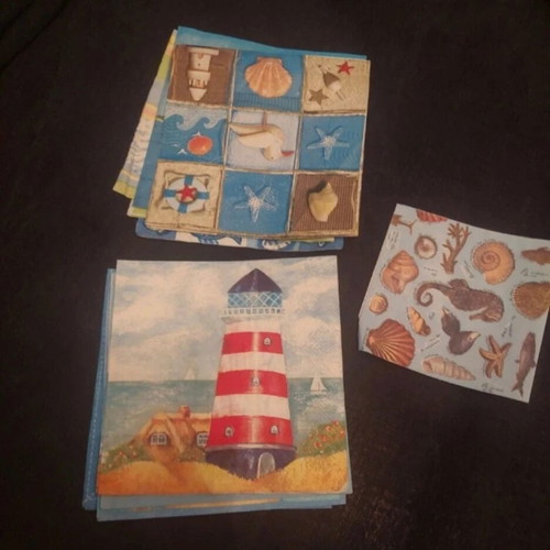 Napkins with summer theme like new for decoupage