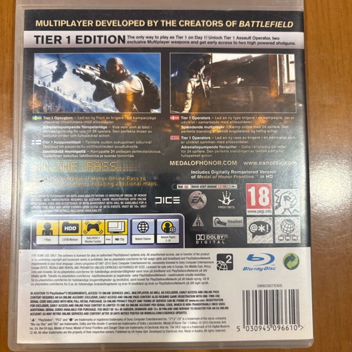 Medal of honor tier 1 edition μεταχειρισμένο για PlayStation 3 με βιβλιαράκι