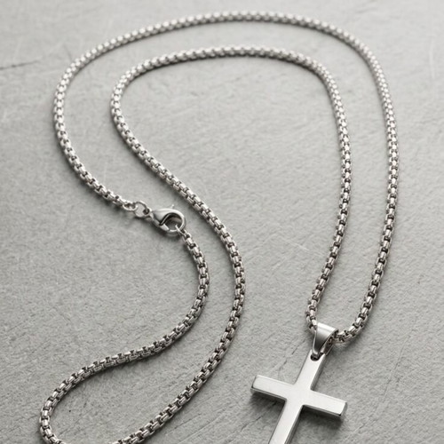 Stainless Steel Chain with Cross pendant, Apefthon