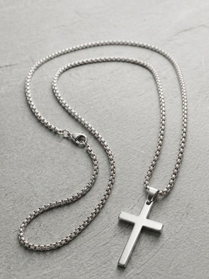 Stainless Steel Chain with Cross pendant, Apefthon