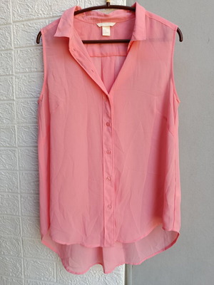 H&M sleeveless shirt like new, pink coral, size L